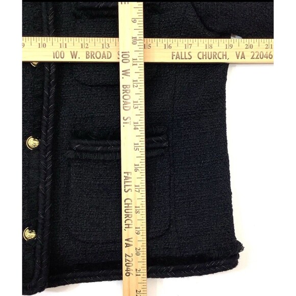 J.CREW Size 8 Cropped wool lady jacket with gold buttons BLACK Style F9995 - Picture 6 of 10